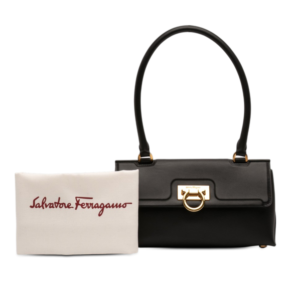 Pre-Loved Ferragamo Leather Gancini Trifolio Swing Top Handle Bag - Picture 11 of 11